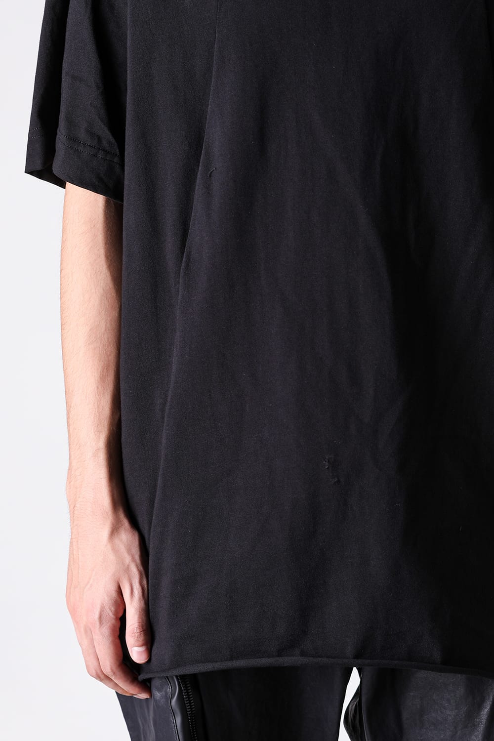 ジャスティン ゴール JUSTIN GALL Oversize Section Tee Brushed Slub Cotton （Black） Black