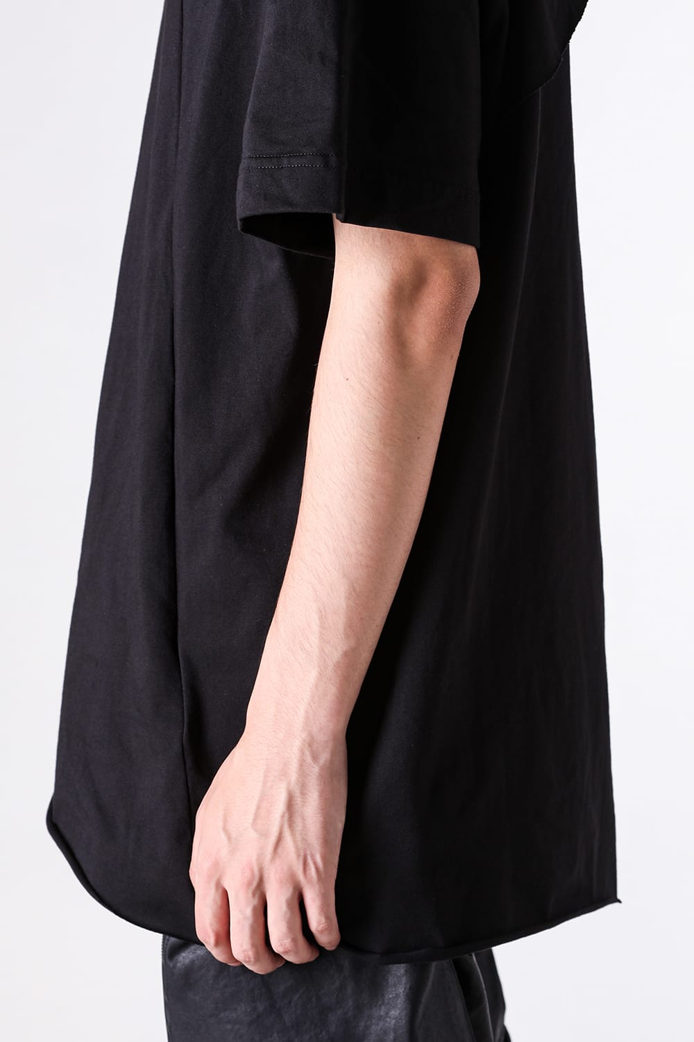 ジャスティン ゴール JUSTIN GALL Oversize Section Tee Brushed Slub Cotton （Black） Black