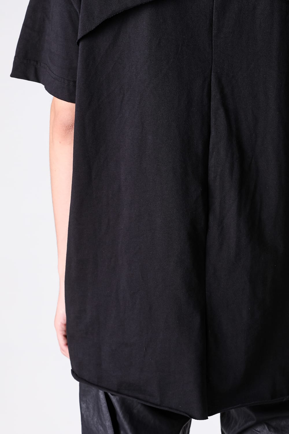 ジャスティン ゴール JUSTIN GALL Oversize Section Tee Brushed Slub Cotton （Black） Black