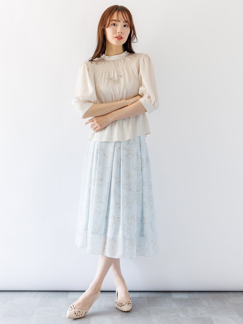 カールパークレーン KarLParkLane 花柄プリントタックスカート （ブルー） ブルー