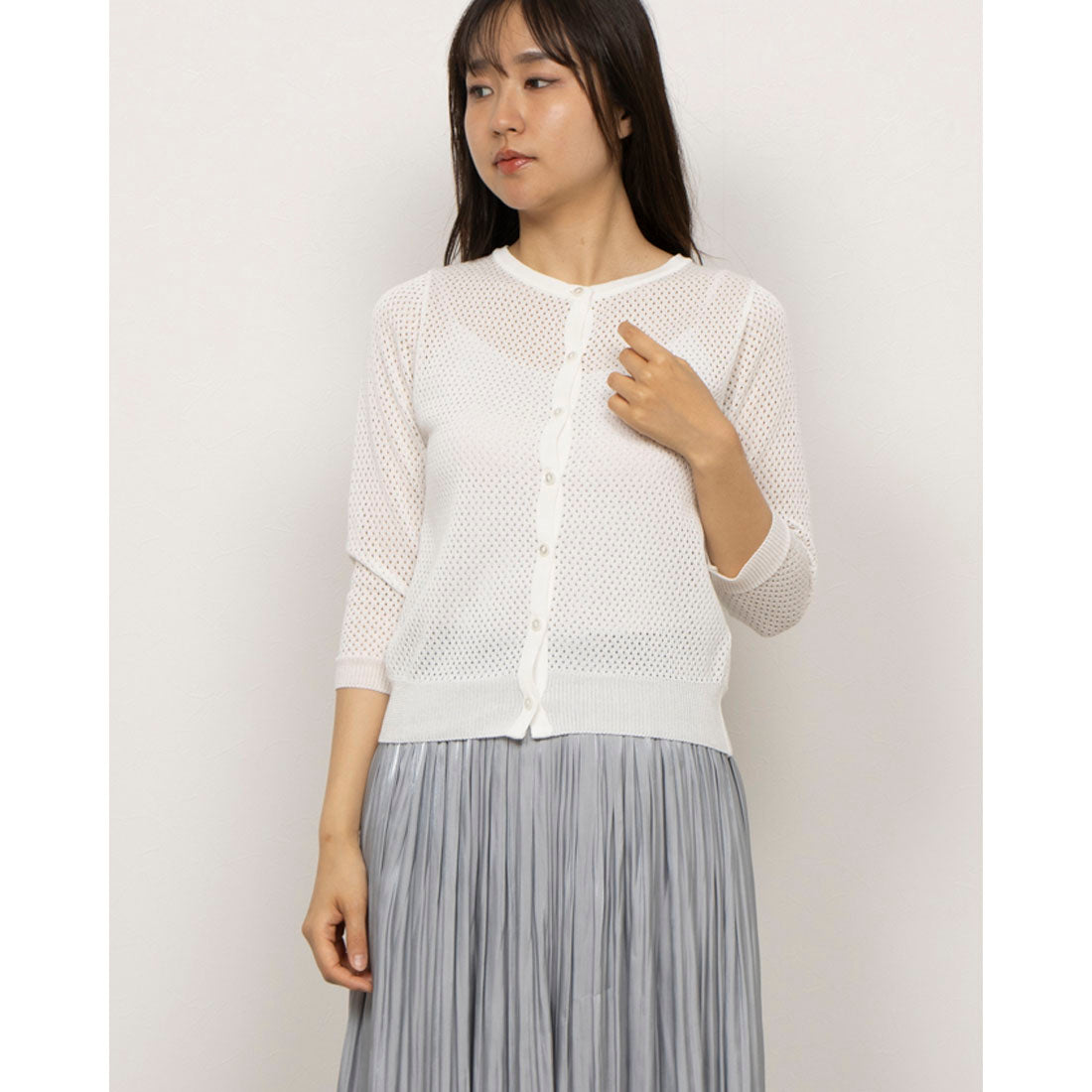 カールパークレーン KarLParkLane himawari総透カシ丸首カーデ （イエロー） イエロー
