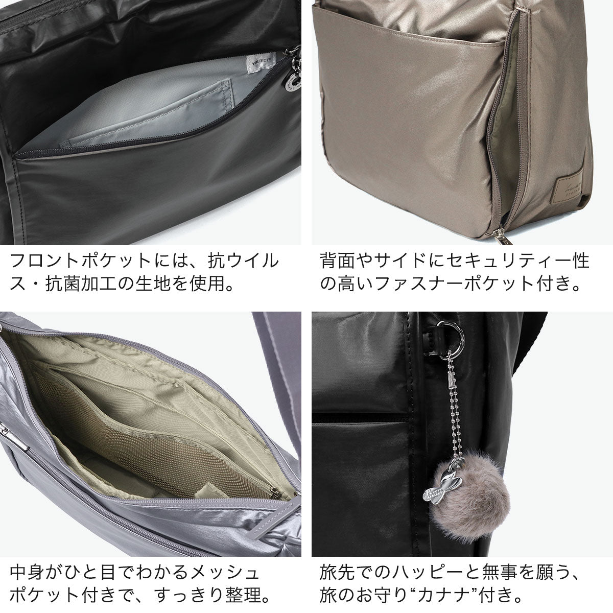 カナナ プロジェクト Kanana project ショルダーバッグ レディース 斜めがけバッグ ブランド 斜めがけ 大人 軽量 おしゃれ 光沢 大きめ ショルダー バッグ 斜め掛けバッグ 10L B5 旅行 ルミニア PJ-18 20122 （ベージュ） ベージュ