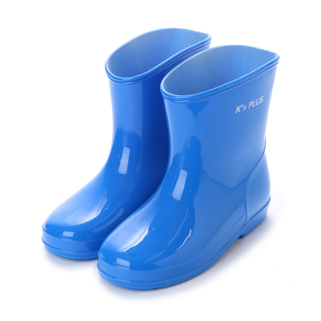 ケーズプラス K's PLUS キッズ ショート レインブーツ レインシューズ 長靴 雨靴 完全防水 幅広 防滑 シンプル かわいい パステル デコレーションブーツの素材として最適 kp_17003,BLUE