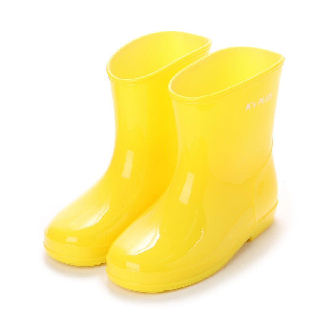 ケーズプラス K's PLUS キッズ ショート レインブーツ レインシューズ 長靴 雨靴 完全防水 幅広 防滑 シンプル かわいい パステル デコレーションブーツの素材として最適 kp_17003,YELLOW