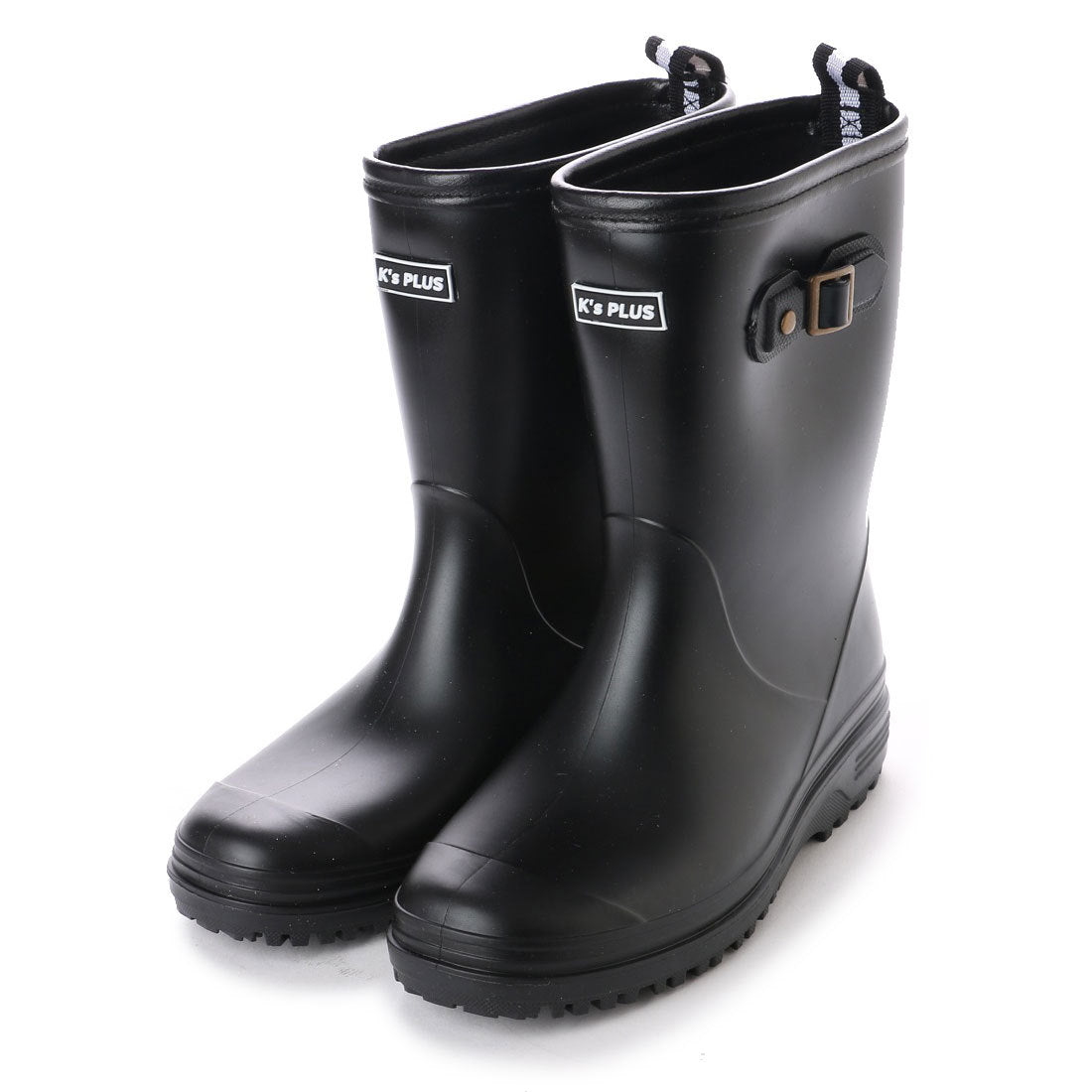 ケーズプラス K's PLUS キッズ レインブーツ ジョッキーブーツ レインシューズ 長靴 完全防水 防滑 雨の日の通学 雪遊び アウトドア マット調 男の子 女の子 kp_17008,BLACK