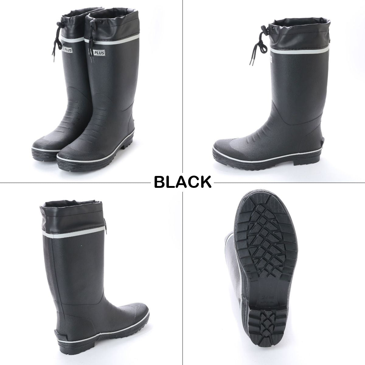 Men's rain boots, rubber boots, work boots, work boots, rubber boots, drawstring, drawstring bag, heel kicker, waterproof, non-slip sole, kp_17302