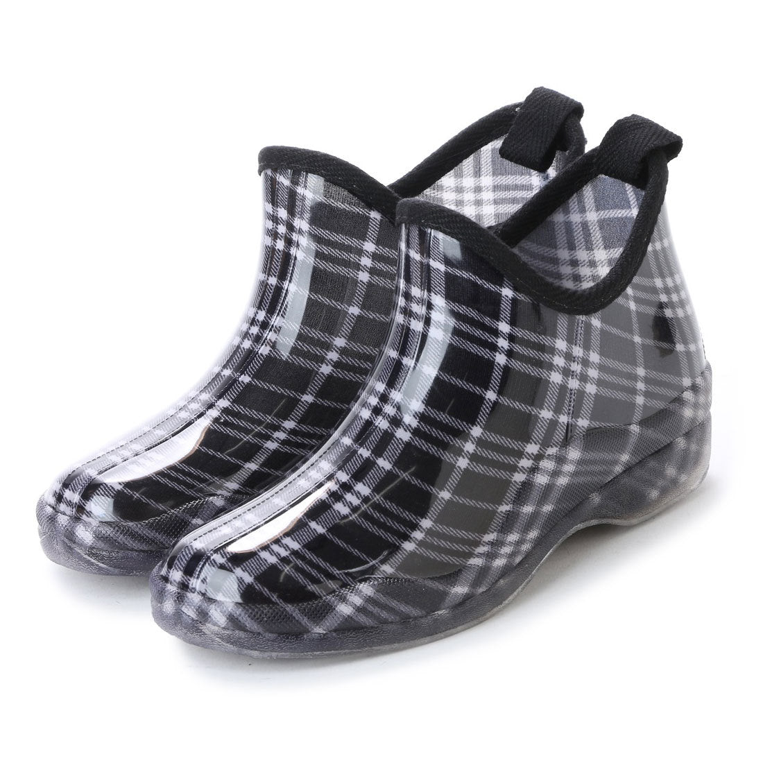 ケーズプラス K's PLUS ブラックチェック ガーデニングブーツ ショート レインシューズ kp_16029 （BLACK/CHECK） BLACK/chk