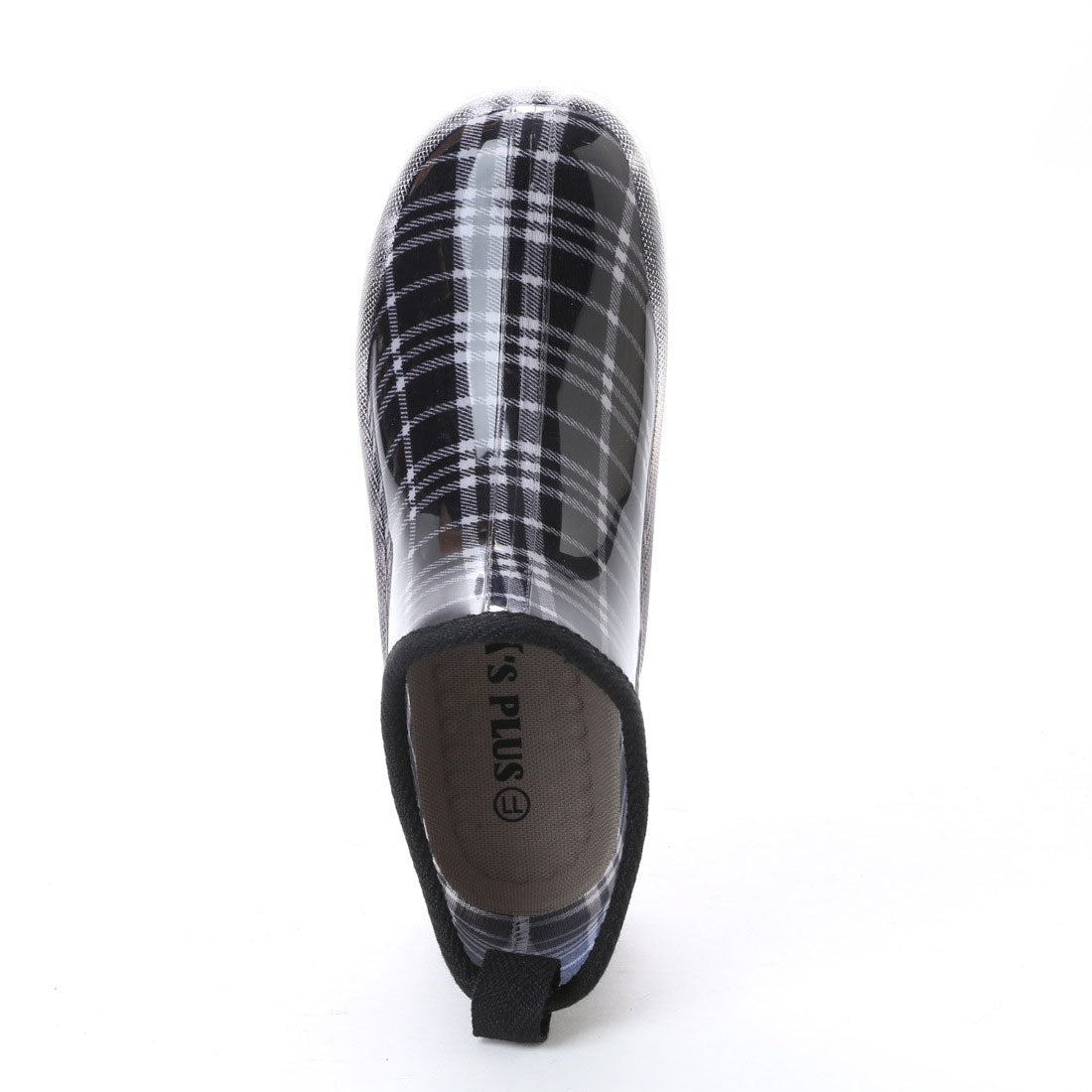 ケーズプラス K's PLUS ブラックチェック ガーデニングブーツ ショート レインシューズ kp_16029 （BLACK/CHECK） BLACK/chk
