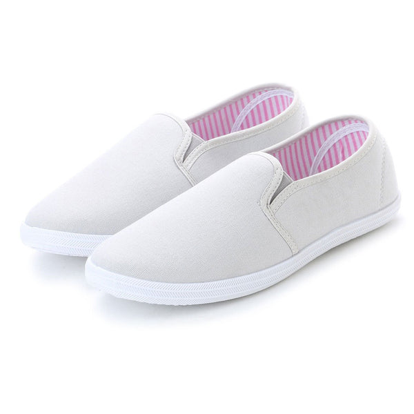 K's PLUS Side Gore Pink Stripe Women's Canvas Shoes kp_15046
