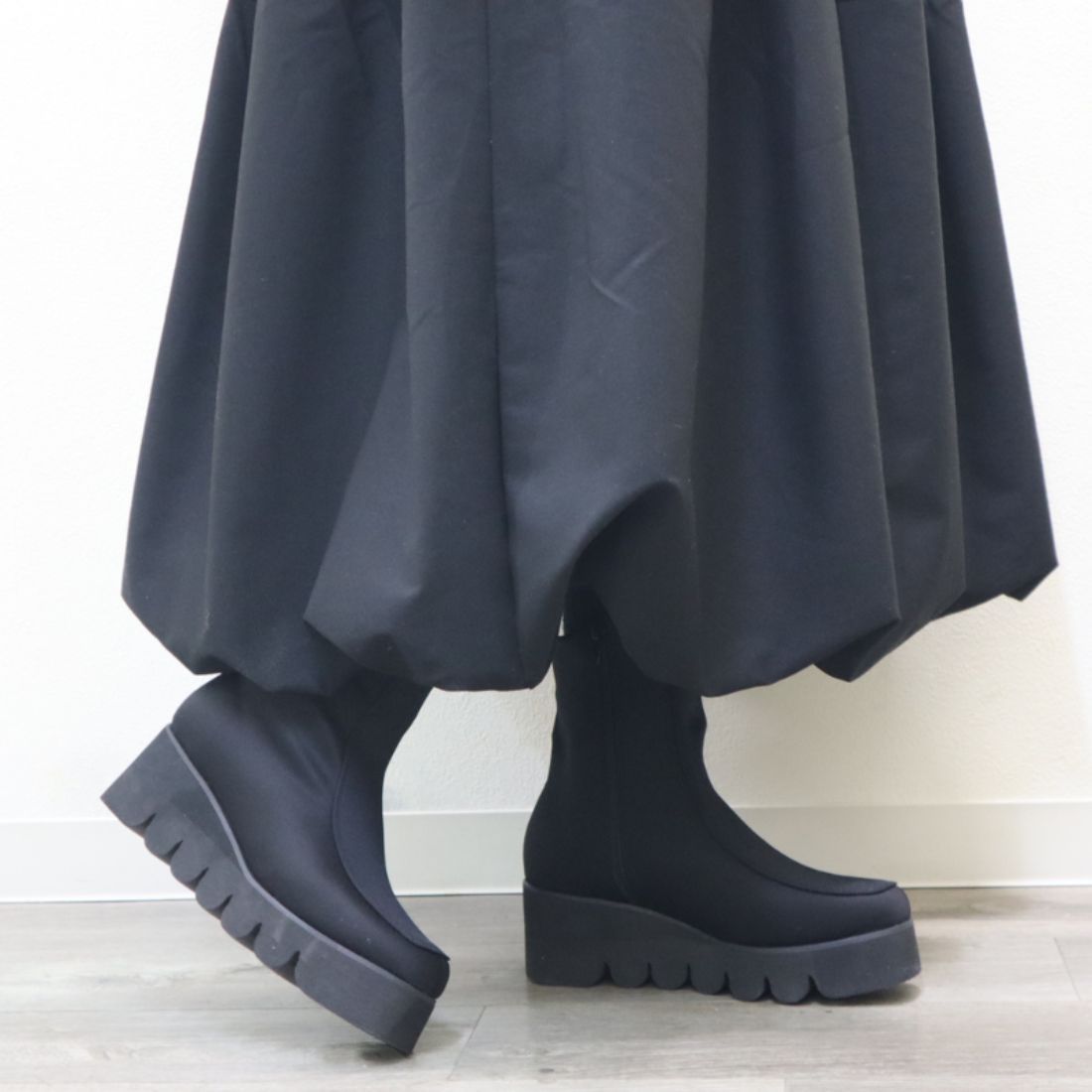 コウベオアシス 神戸オアシス 【超軽量】厚底ストレッチショートブーツ,BL