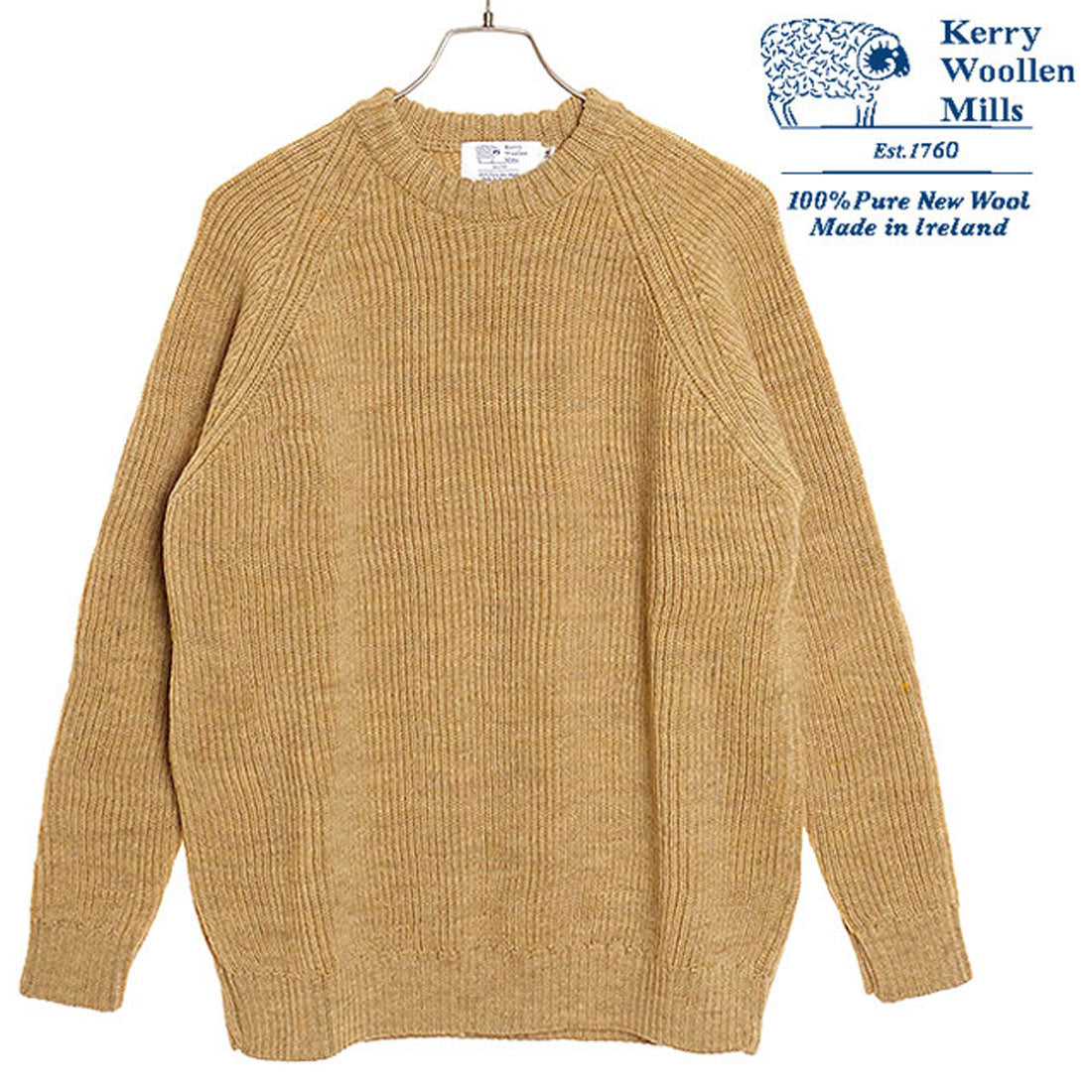ケリーウーレンミルズ Kerry Woollen Mills Fisherman Rib Crew Neck Sweater Moorland-Grass [KW-0003] （Moorland-Grass） Moorland-Grass