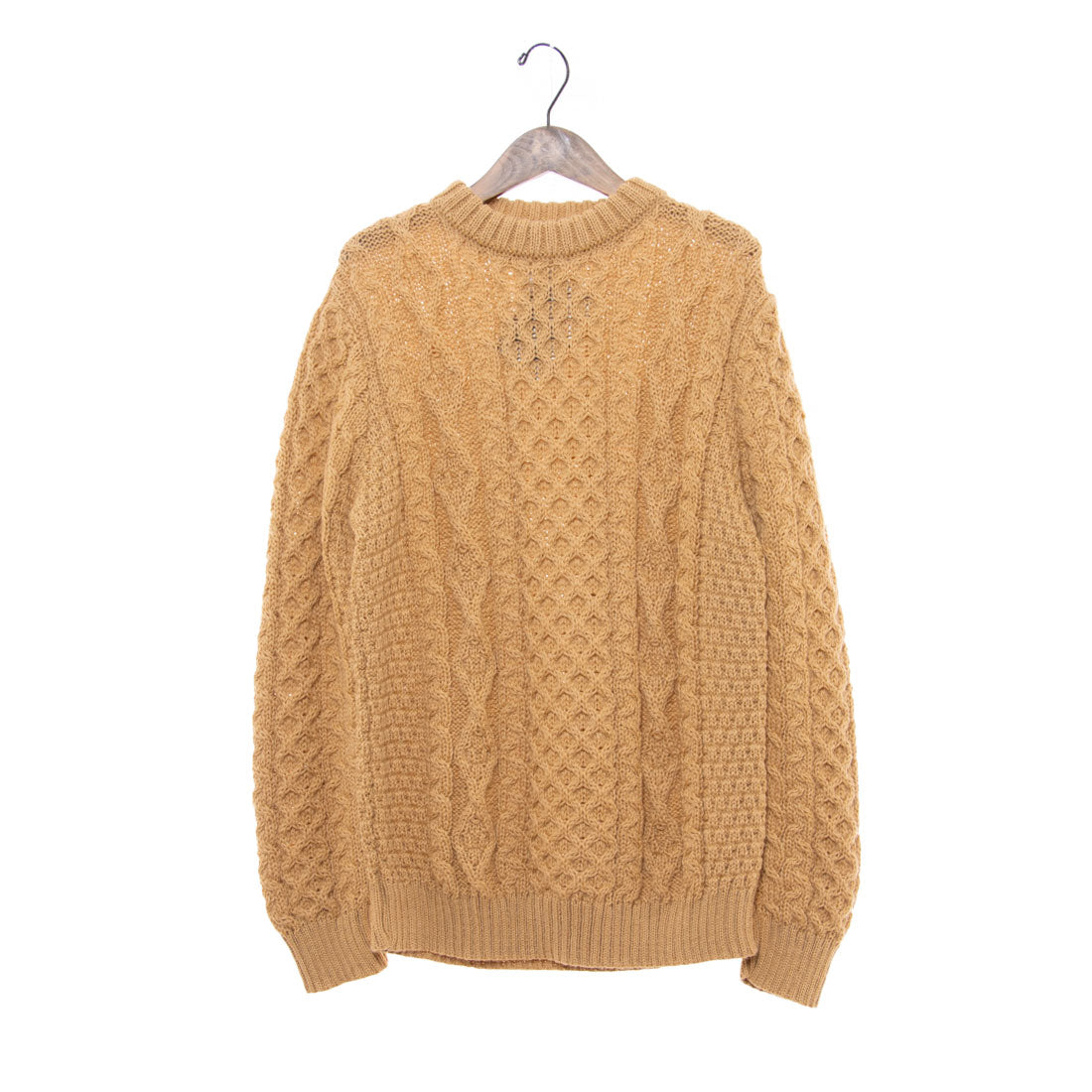 ケリーウーレンミルズ Kerry Woollen Mills KW018-003 Aran Cable_Crew Neck LITE,ブラウン