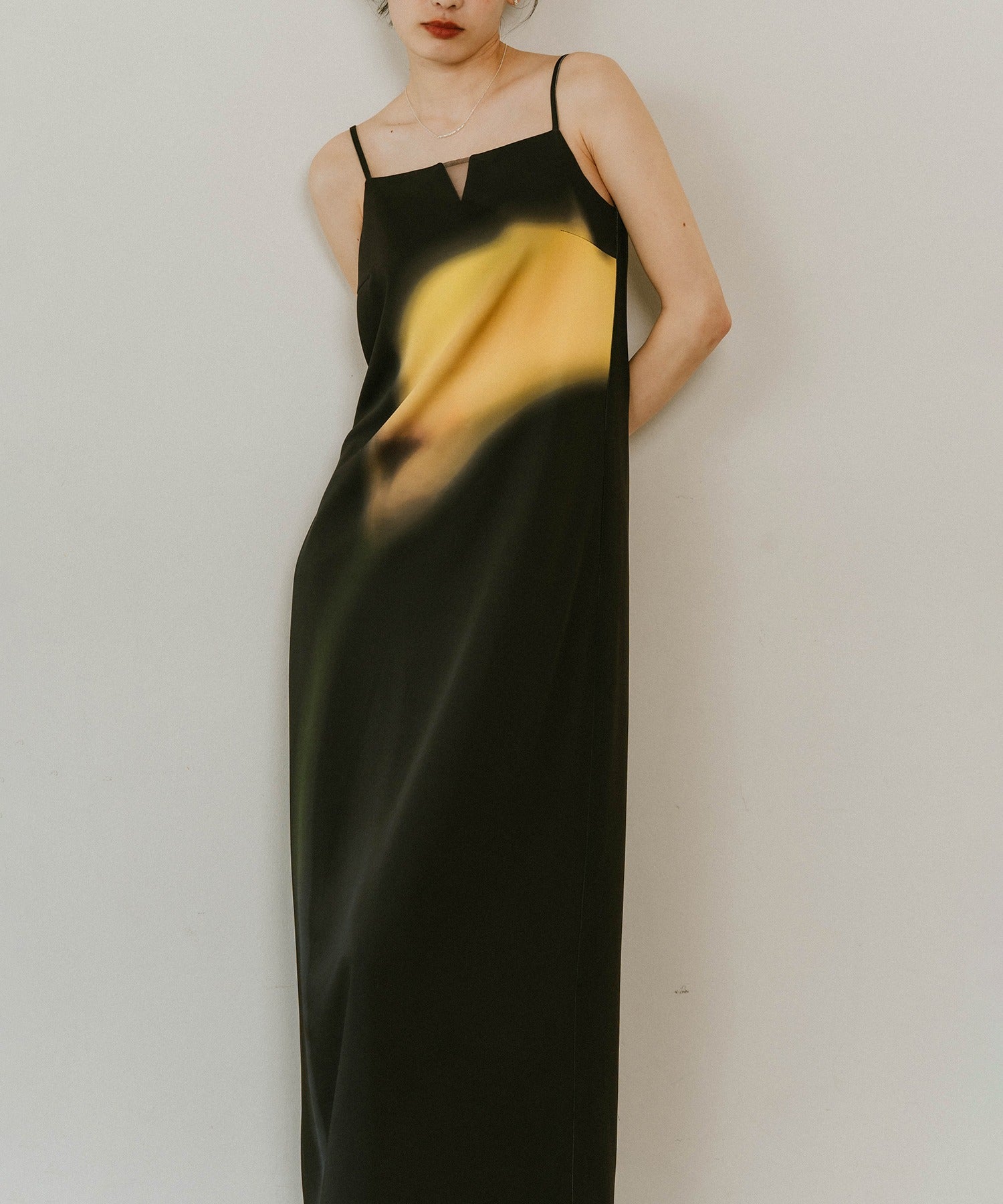 クヌースマーフ Knuth Marf flower print satin dress （ブラック） ブラック
