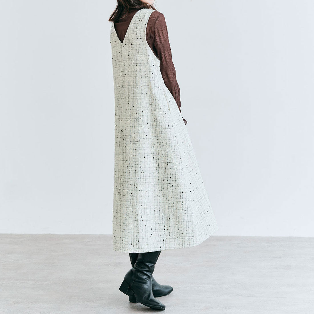 KiraKiraShop Shiny Shop One-Piece 《Check Tweed One-Piece Available in 2 Colors and 2 Sizes》 [jmp0025]