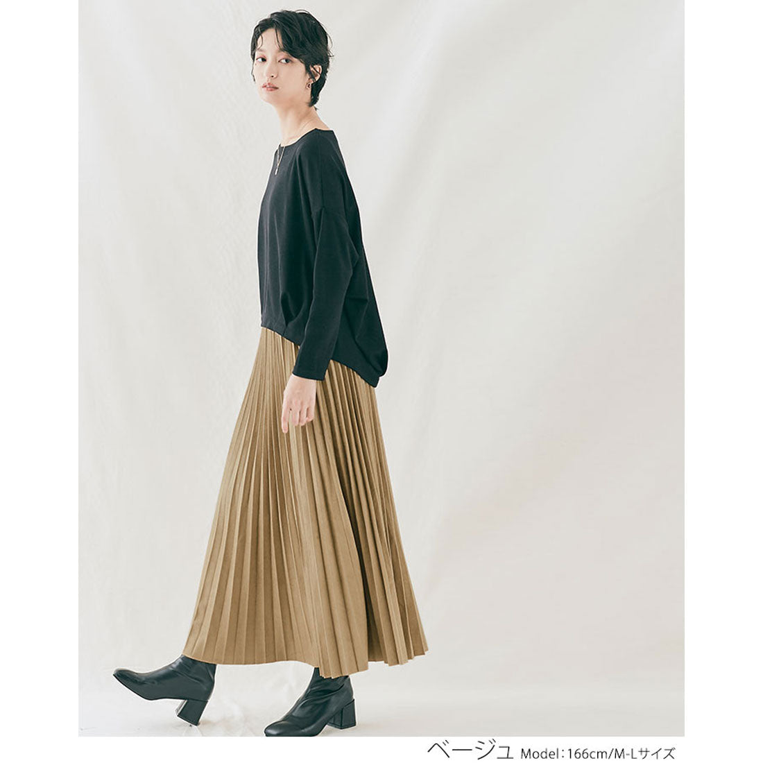 キラキラショップ KiraKiraShop スカート《スウェードロングプリーツスカート 全7色》 ［jnb0060］