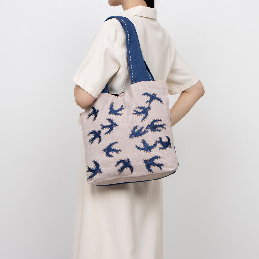 KANKAN Swallow Embroidered Tote Bag