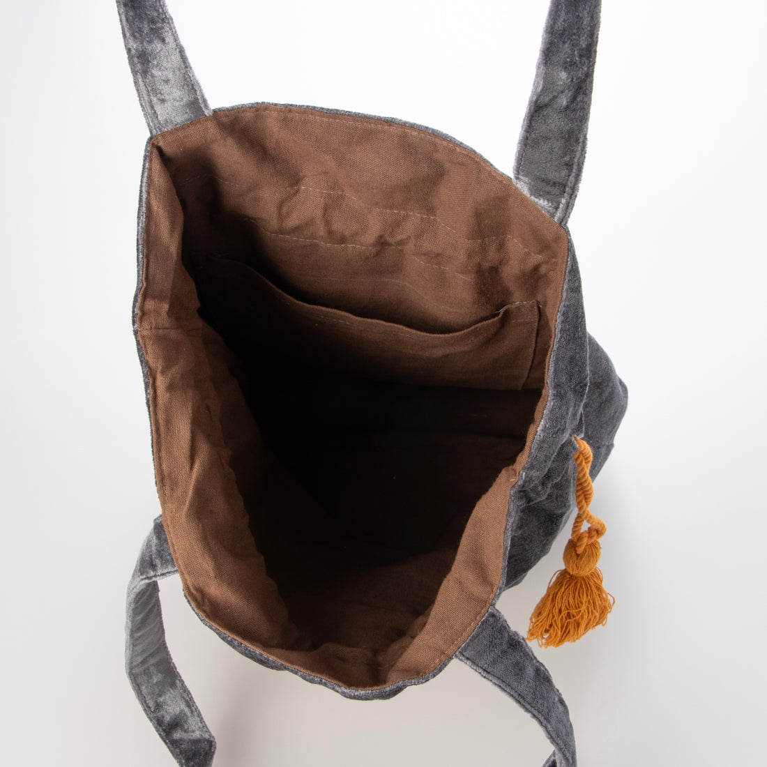 カンカン KANKAN フラワー刺繍巾着トート （グレー） グレー