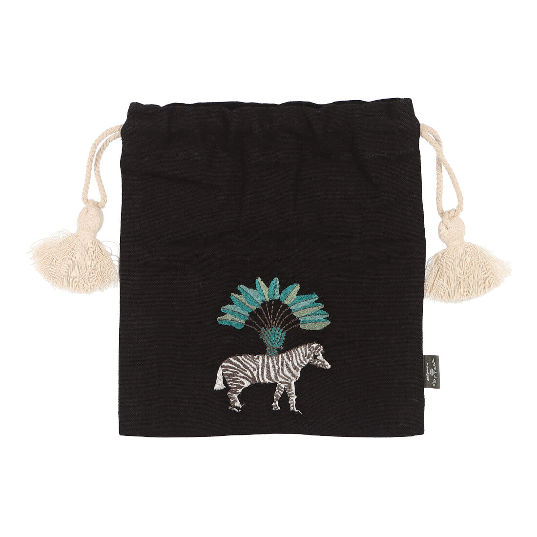 KANKAN Zebra Embroidered Drawstring Bag S KANKAN Zebra Embroidered Drawstring Bag S