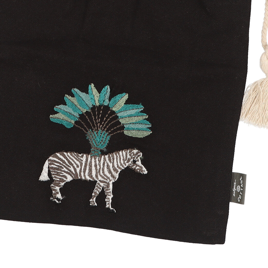 KANKAN Zebra Embroidered Drawstring Bag S KANKAN Zebra Embroidered Drawstring Bag S