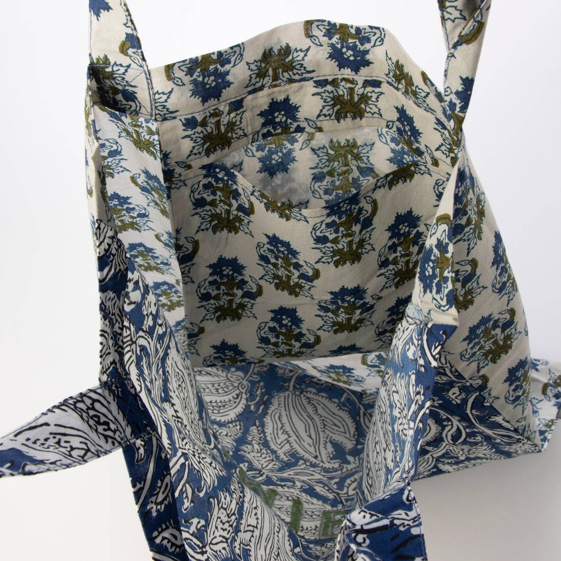 カンカン KANKAN ブークレ刺繍プリントトートバッグ