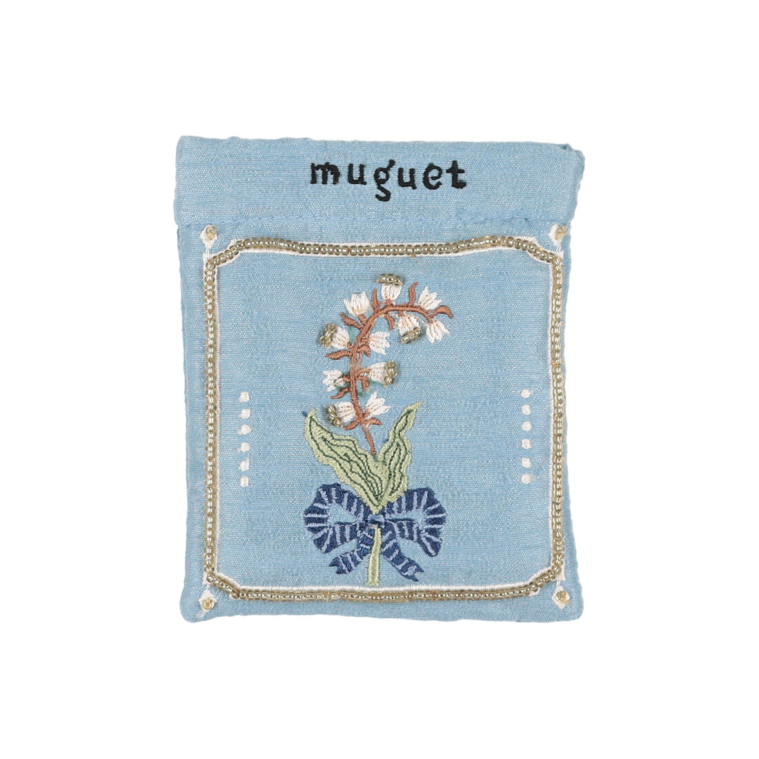カンカン KANKAN ボタニカル刺繍ミニポーチ （スズラン） スズラン