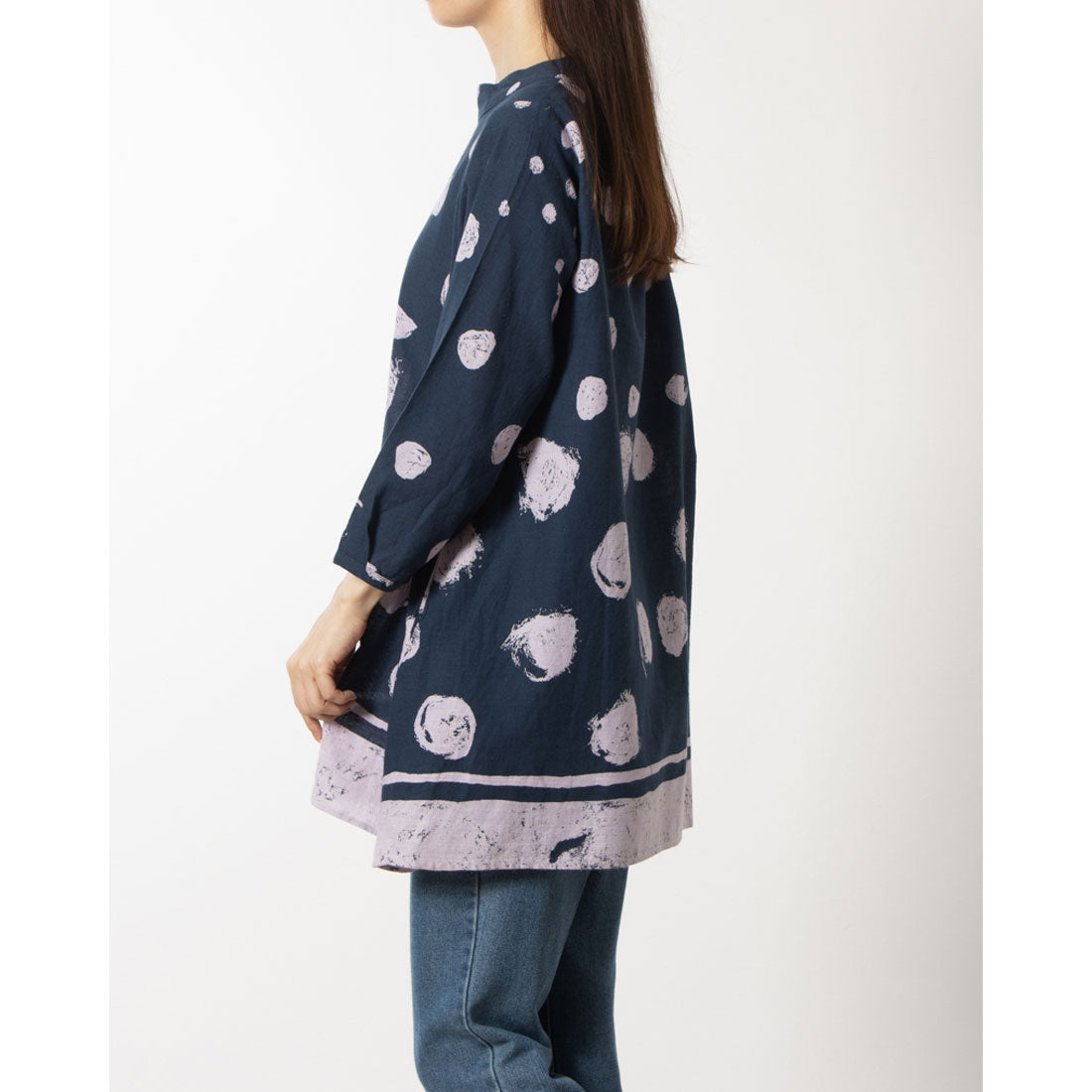 カンカン KANKAN 雨降りドットプリントチュニック