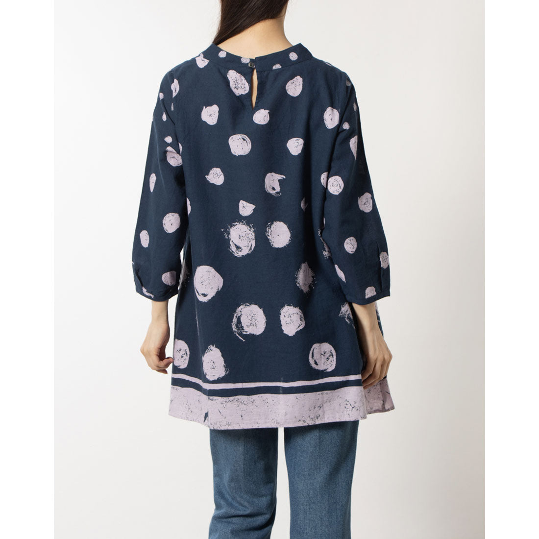 カンカン KANKAN 雨降りドットプリントチュニック