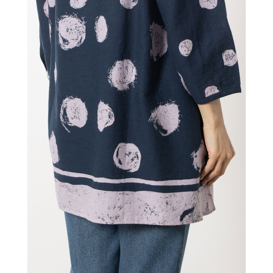 カンカン KANKAN 雨降りドットプリントチュニック