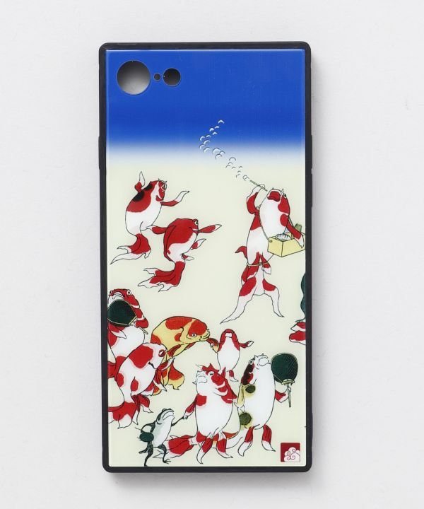 【カヤ】iPhone8/7兼用ガラス製スマホケース 和モダン柄スマホくるみ その他1 その他1