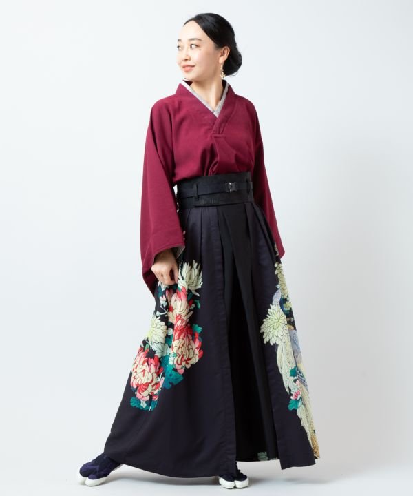 カヤ カヤ 花鳥 重ね着用スカート （ブラック） ブラック