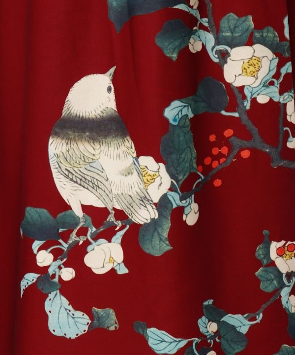 カヤ カヤ 花鳥 重ね着用スカート （ブラック） ブラック