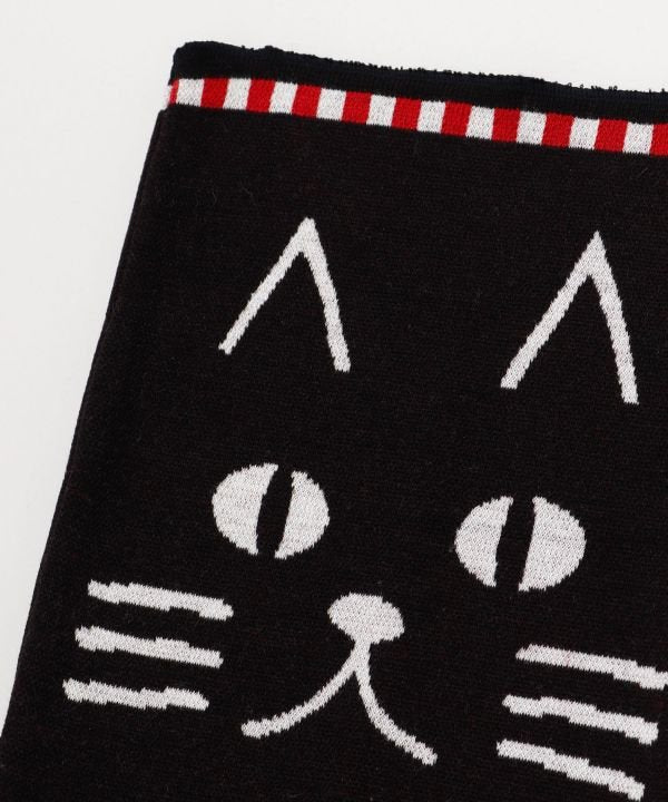 【カヤ】黒猫腹巻きM ブラック×レッド ブラック×レッド