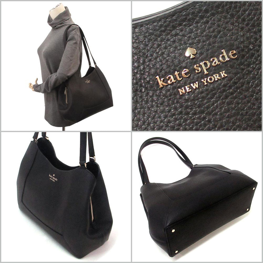 ケイトスペードニューヨーク kate spade new york Kate spade ケイトスペード アウトレット バッグ ショルダーバッグ レナ レザー メタルロゴ KH435 001 （ブラック） ブラック