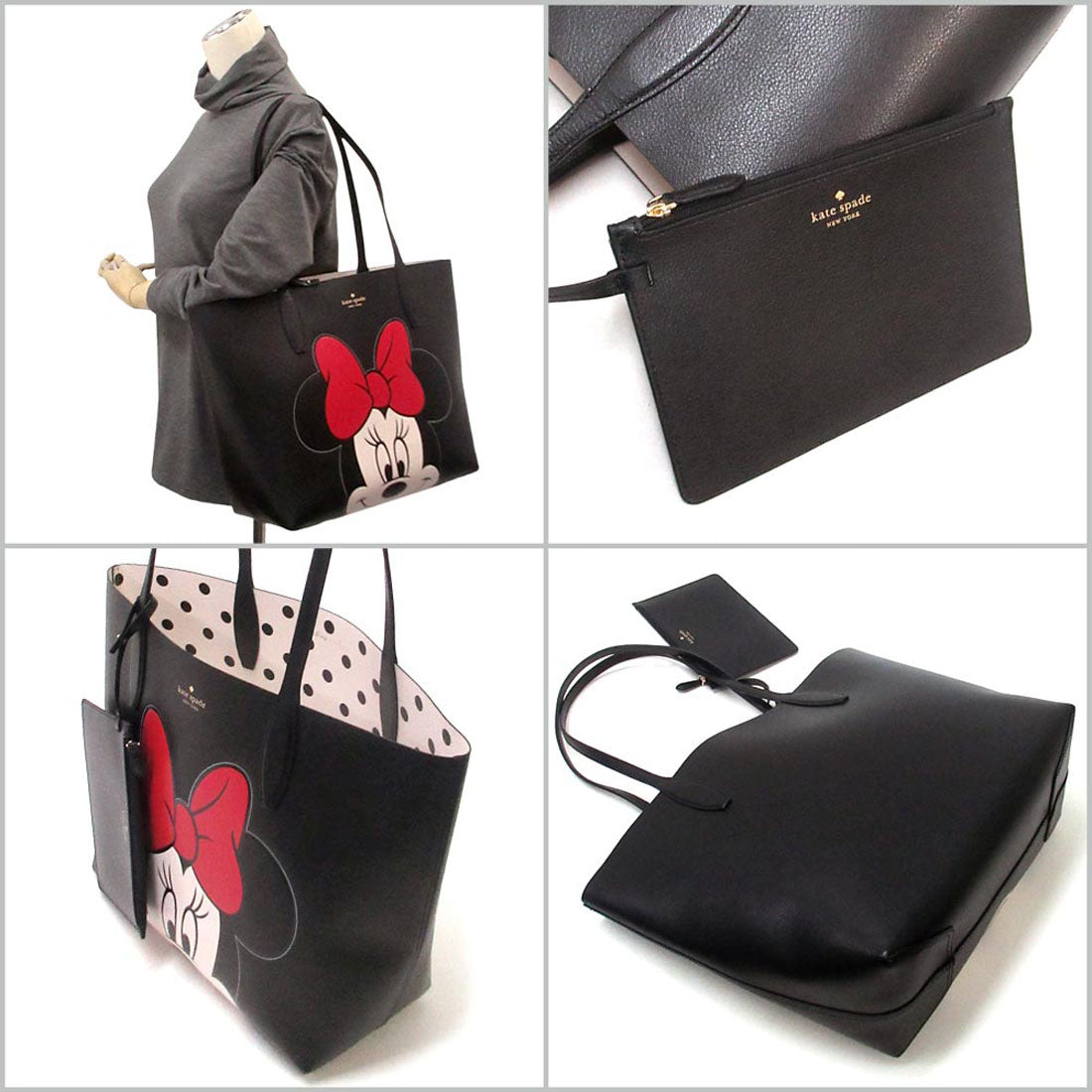 Kate Spade New York Kate Spade Kate Spade Outlet Tote Bag Minnie Mouse Reversible Tote with Pouch Reversible Bag