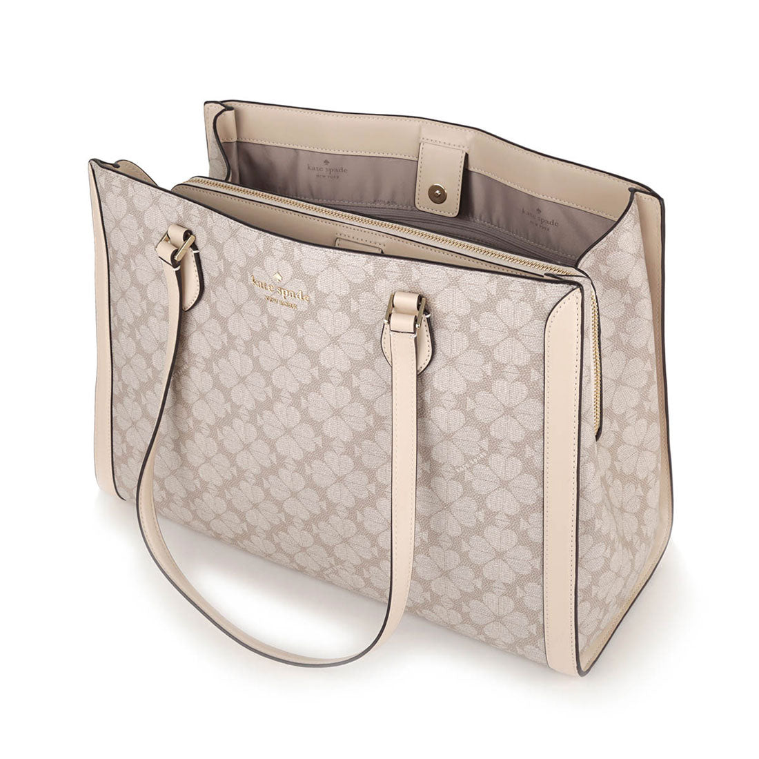 Kate Spade New York Tote Bag Spade Flower East West Laptop Tote KI791 250 Dark Beige Multi