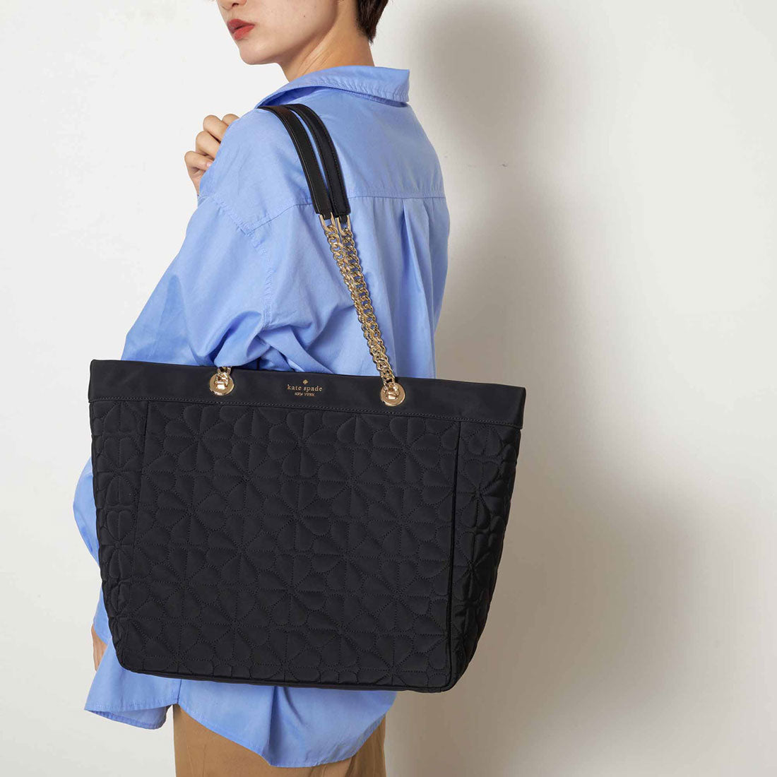 ケイトスペードニューヨーク kate spade new york トートバッグ スペードフラワー QUILTING TOTEBAG XL KK074 001 BLACK （ブラック） ブラック