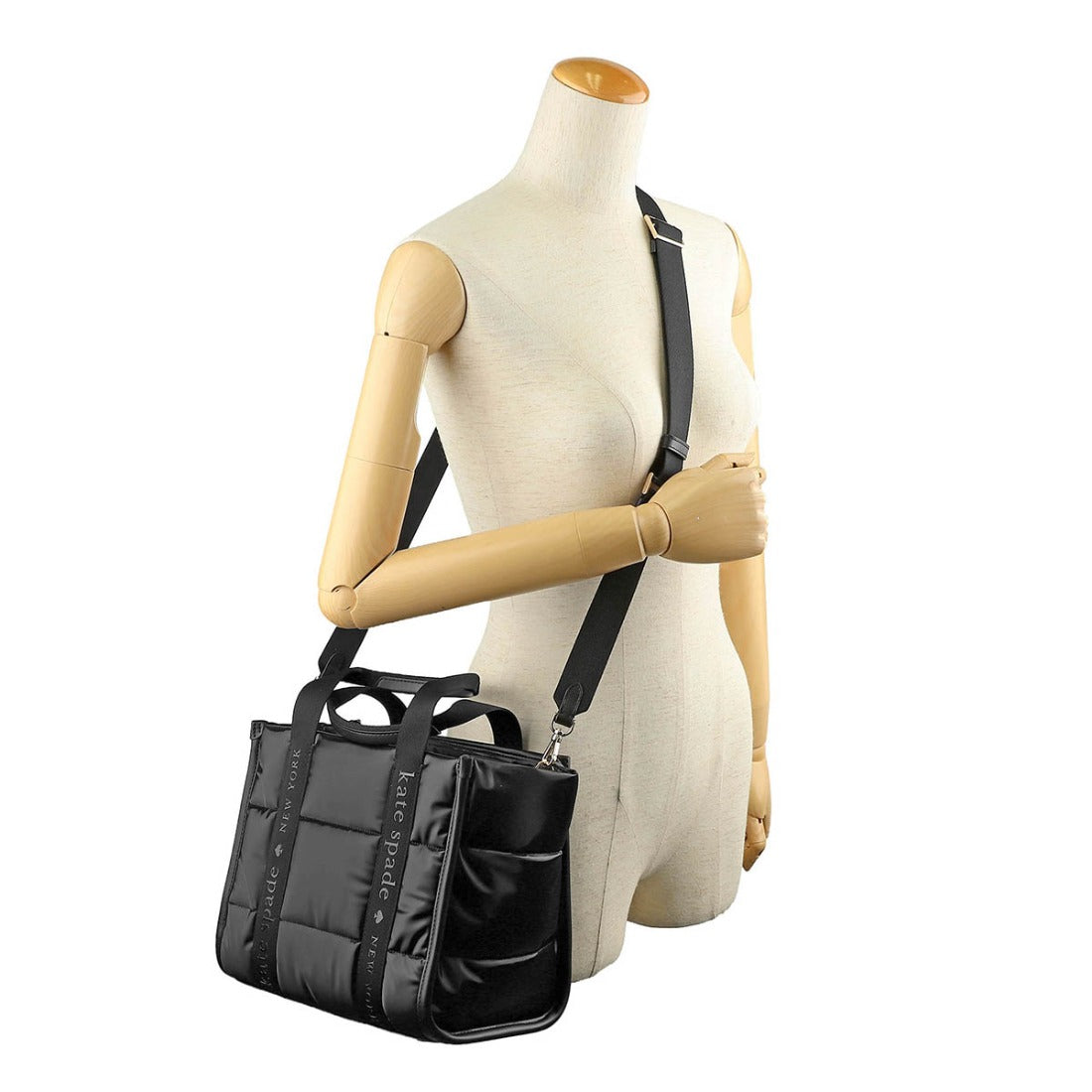 ケイトスペードニューヨーク kate spade new york ショルダーバッグ キップ パフィー SAMLL TOTE BAG KM669 001 （ブラック） ブラック