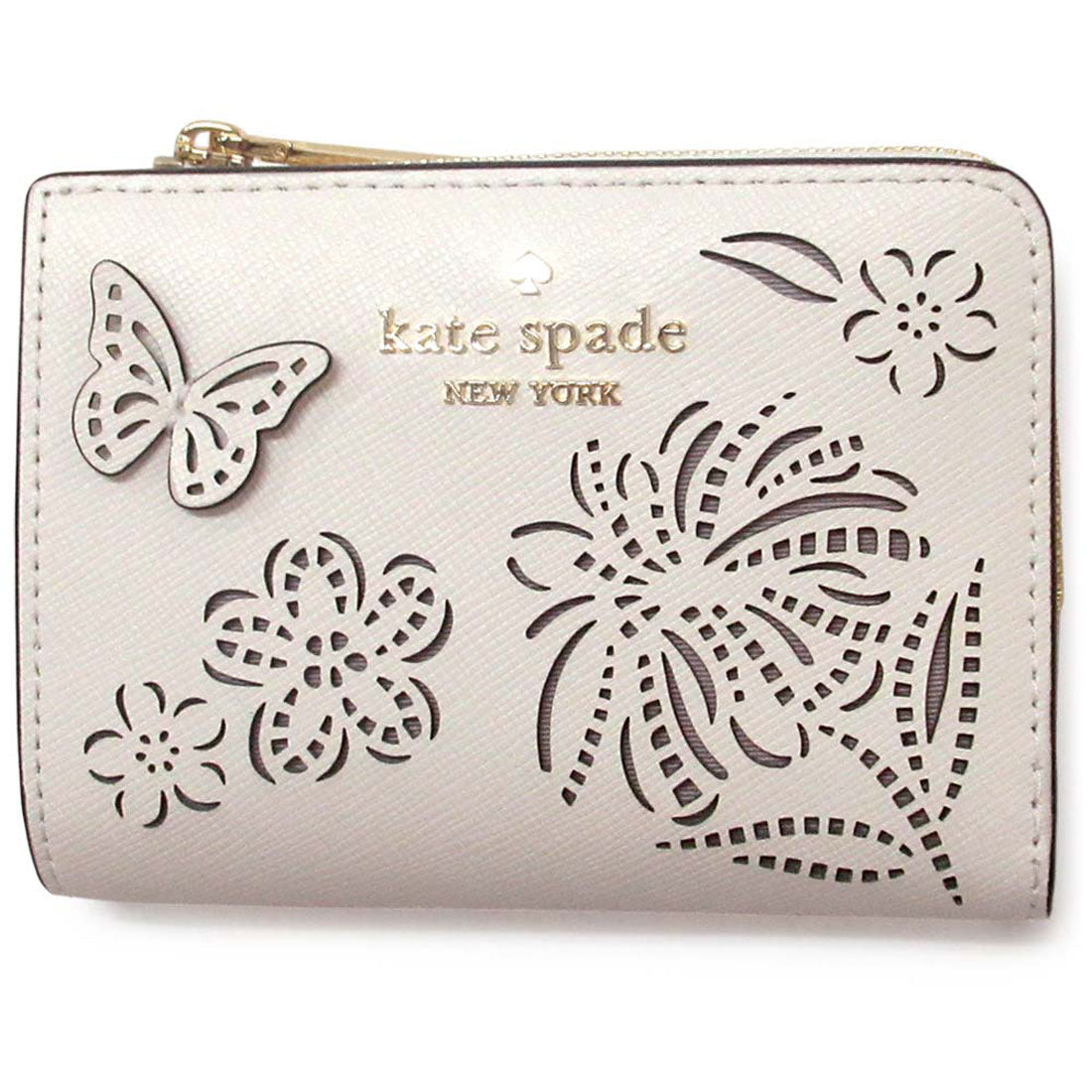 ケイトスペードニューヨーク kate spade new york Kate spade ケイトスペード アウトレット 財布 マディソン フェスティバル フローラル パーフ スモール Lジップ ウォレット 二つ折り財布 KK956 100 （メレンゲ） メレンゲ