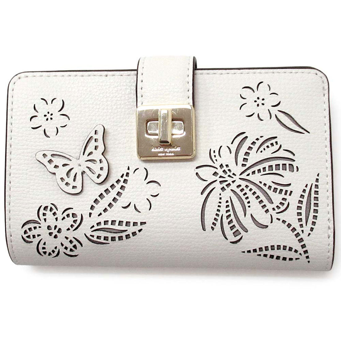ケイトスペードニューヨーク kate spade new york Kate spade ケイトスペード アウトレット 財布 フェスティバル フローラル パーフ ターンロック ミディアム ウォレット 二つ折り財布 KK917 100 （メレンゲ） メレンゲ