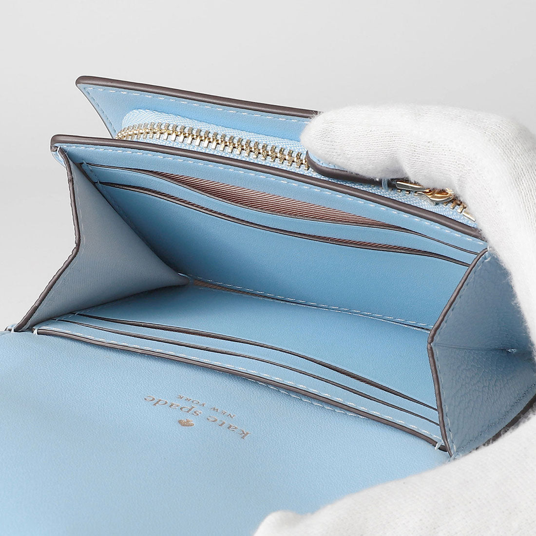 ケイトスペードニューヨーク kate spade new york 2つ折り財布 ケイラ スモールL ジップウォレット KK056 404 MONTAUK BLUE （モントークブルー） モントークブルー