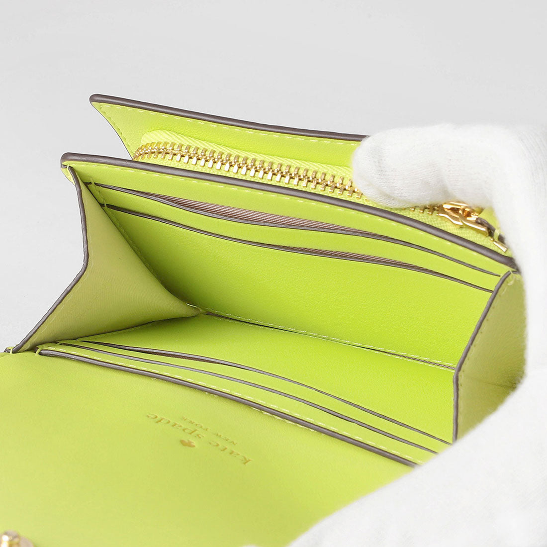 ケイトスペードニューヨーク kate spade new york 2つ折り財布 ケイラ スモールL ジップウォレット KK056 302 LIME SLUSH （ライムスラッシー） ライムスラッシー