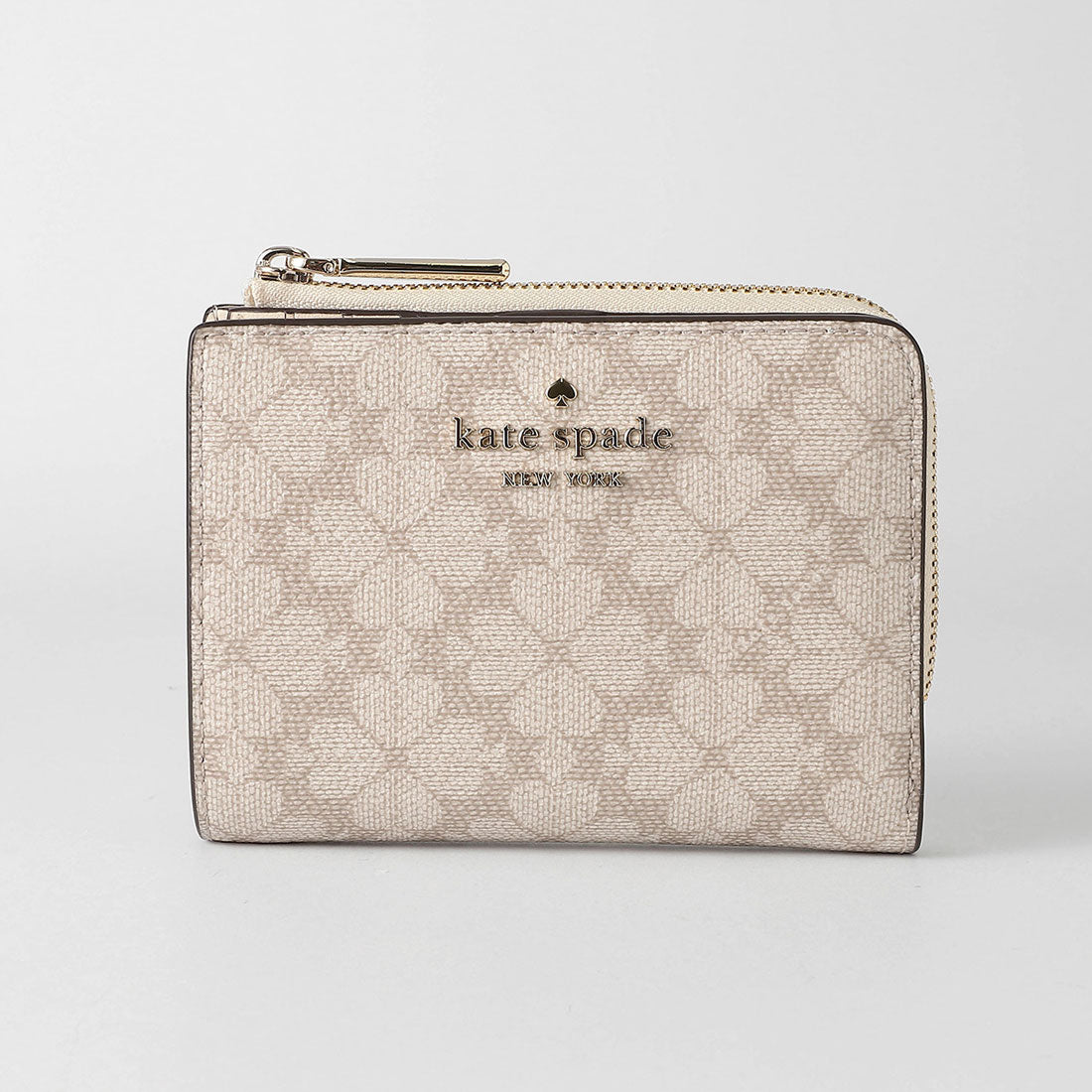 ケイトスペードニューヨーク kate spade new york 2つ折り財布 スペード フラワー スモールL ジップウォレット KK894 250 DARK BEIGE MULTI （ダークベージュマルチ） ダークベージュマルチ