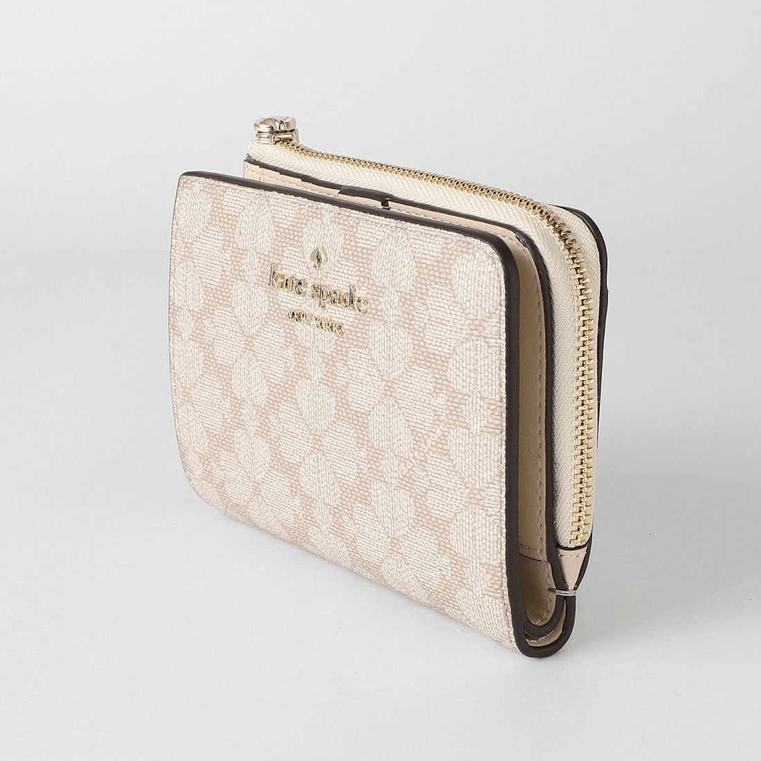 ケイトスペードニューヨーク kate spade new york 2つ折り財布 スペード フラワー スモールL ジップウォレット KK894 250 DARK BEIGE MULTI （ダークベージュマルチ） ダークベージュマルチ