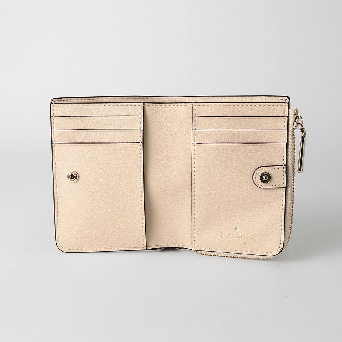 ケイトスペードニューヨーク kate spade new york 2つ折り財布 スペード フラワー スモールL ジップウォレット KK894 250 DARK BEIGE MULTI （ダークベージュマルチ） ダークベージュマルチ