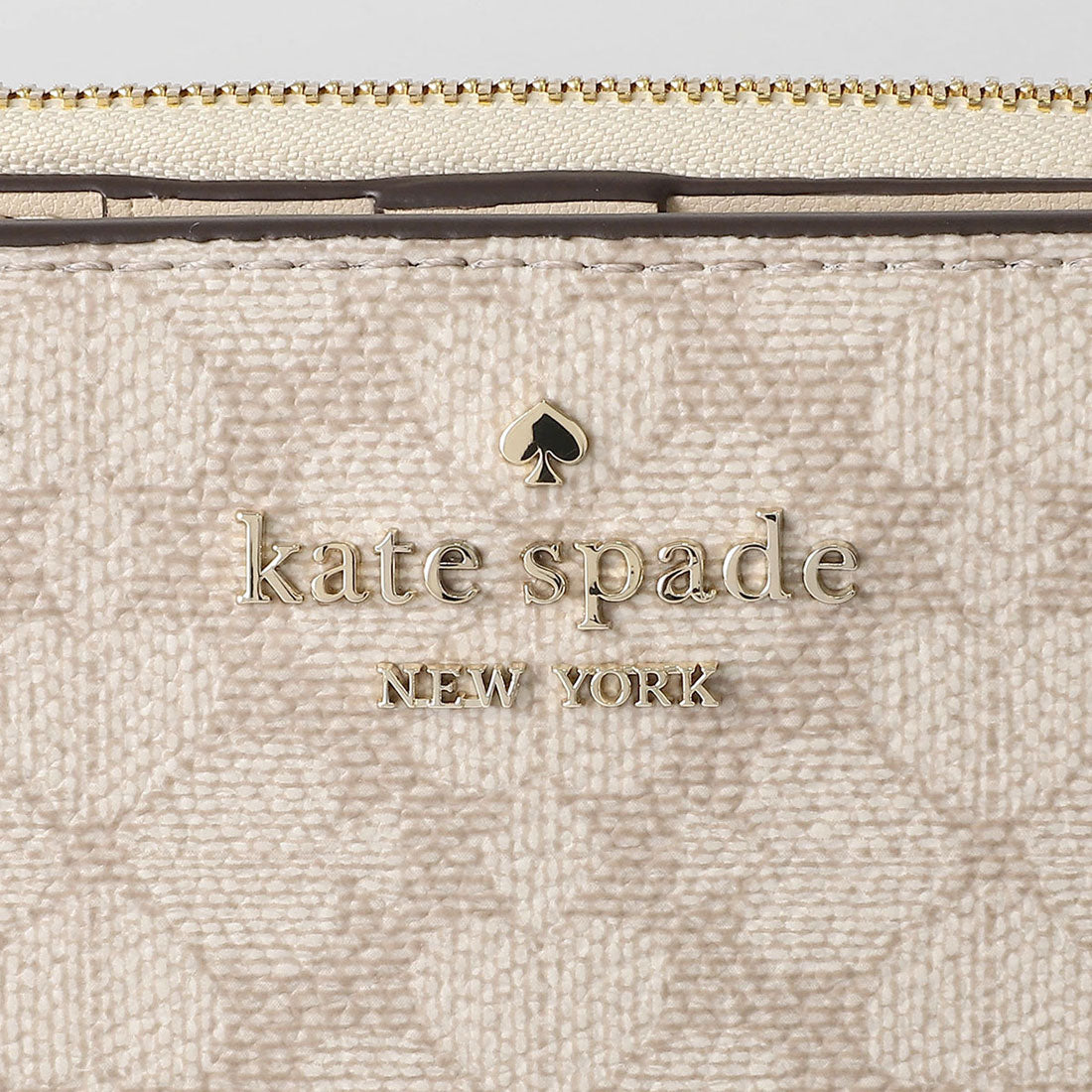 ケイトスペードニューヨーク kate spade new york 2つ折り財布 スペード フラワー スモールL ジップウォレット KK894 250 DARK BEIGE MULTI （ダークベージュマルチ） ダークベージュマルチ