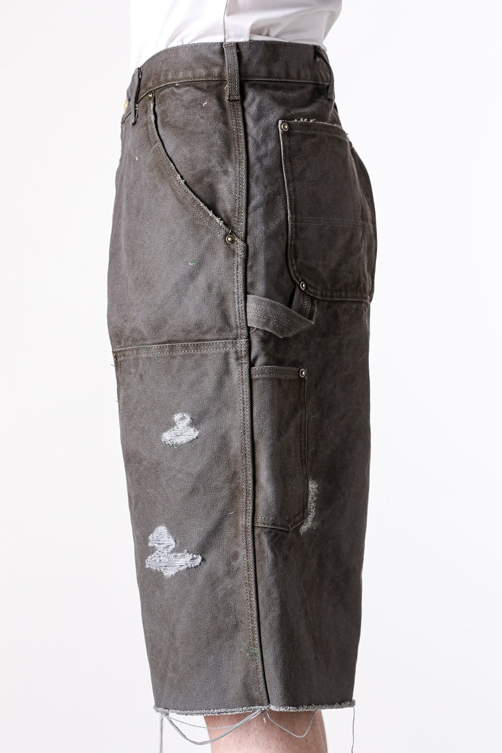 カミヤ KAMIYA BORO Duck Painter Wide Bermuda Pants （GRAY） GRAY