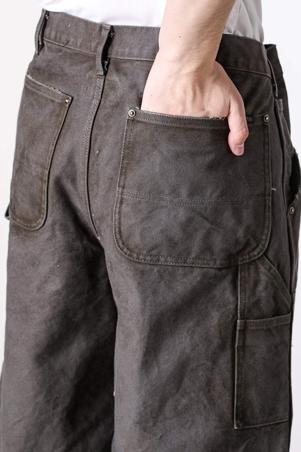 カミヤ KAMIYA BORO Duck Painter Wide Bermuda Pants （GRAY） GRAY