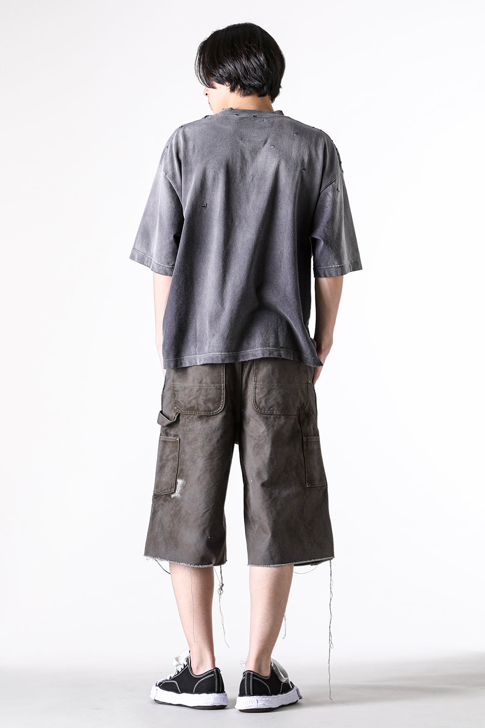 カミヤ KAMIYA BORO Duck Painter Wide Bermuda Pants （GRAY） GRAY