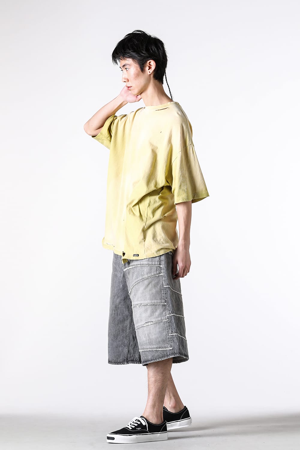 カミヤ KAMIYA “KMY-SNAKE” Distressed Tee （YELLOW） YELLOW