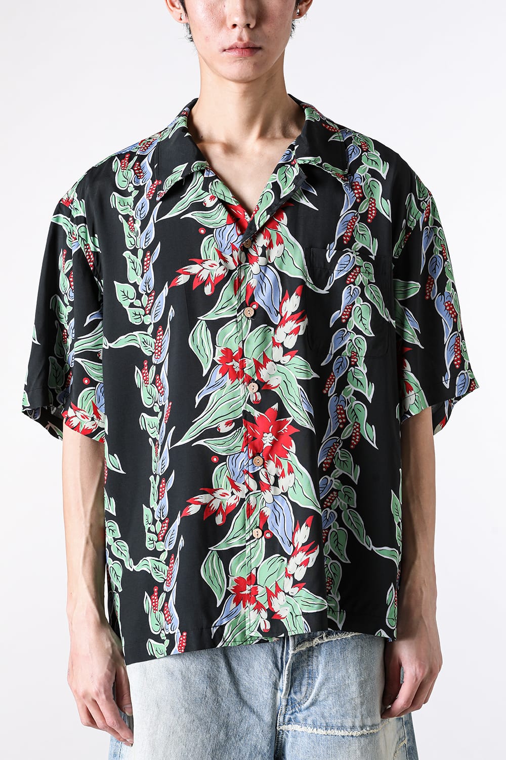 カミヤ KAMIYA Aloha H/S Shirt （BLACK） BLACK